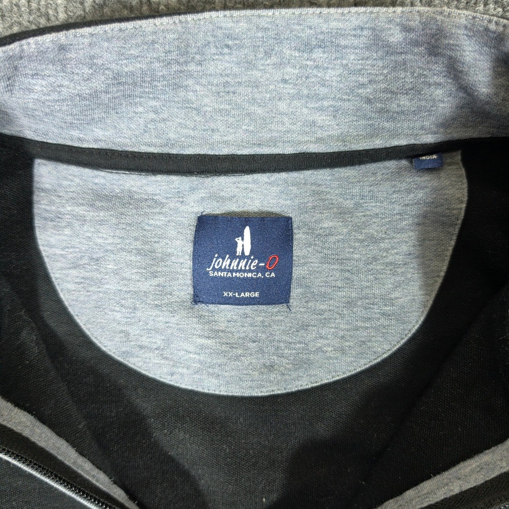 johnnie-O Stretch Quarter Zip 1/4 Pullover Mock Neck Mens Black Size 2XL - Picture 3 of 5
